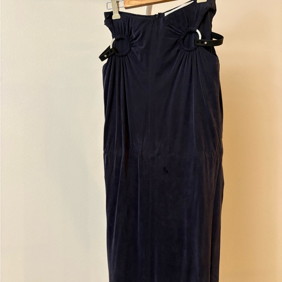 DION LEE Elegant Navy Blue Women's Skirt